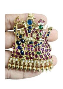 Jadau Pendant, Shiva Parvathi