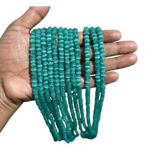 Monolisa Pumpkin beads : 5 to 6mm (peacock blue)