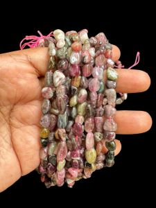 Natural Gemstone Beads, Small Tumbles, 4 to 6mm, Multi Tourmaline
