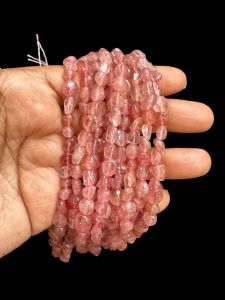 Natural Gemstone Beads, Small Tumbles, 4 to 6mm, Strawberry Quartz