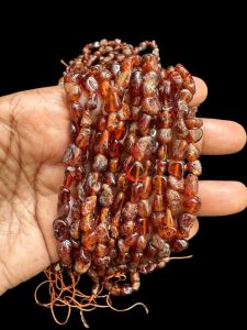 Natural Gemstone Beads, Small Tumbles, 4 to 6mm,Hessonite Garnet