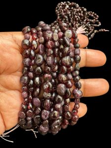 Natural Gemstone Beads, Small Tumbles, 4 to 6mm,Garnet