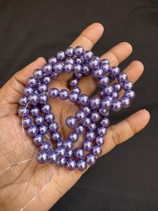 8mm Glass Pearls (GOOD SHINE), Dark Purple