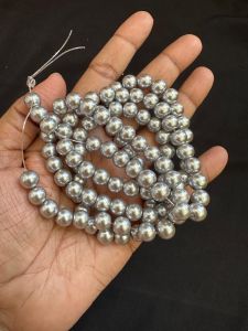 8mm Glass Pearls (GOOD SHINE),Light Grey