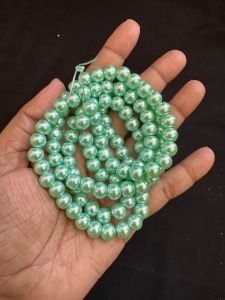 8mm Glass Pearls (GOOD SHINE), Peacock Blue