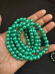 8mm Glass Pearls (GOOD SHINE), Sea Green