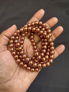 8mm Glass Pearls (GOOD SHINE), Chocolate Brown