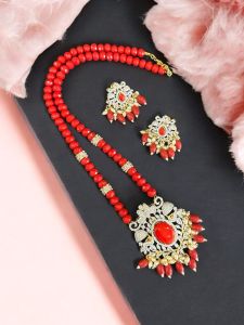 Victorian pendant with crystal beads and zircon beads