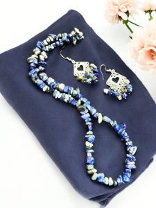 Gemstone chip necklace Lapiz Lazuli