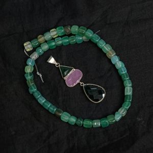 Combo OF Gemstone Pendant With Agate Beads