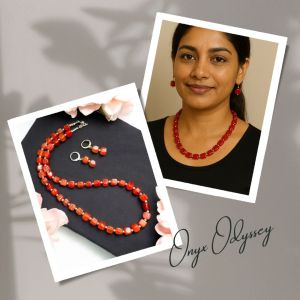 Onyx Necklace  Cherry Red        