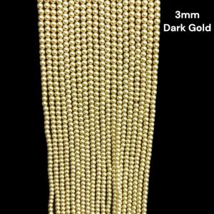 Swarovski Replica Pearls (Good Shine),Bright Gold, 3mm