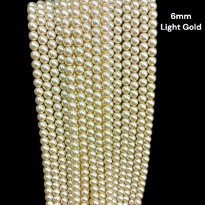 Swarovski Replica Pearls (Good Shine),Light gold, 6mm
