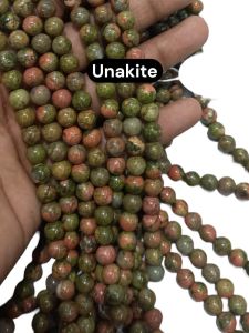 Natural Gemstone Beads, 8mm, Unakite