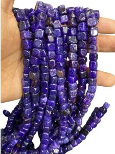 Natural Square Agate Beads, 8mm, violet