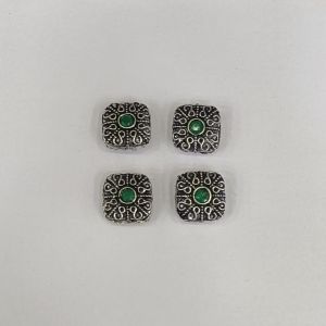 Victorian Connector, green ,Antique silver Finish, 17 X 18 ,Sold By 5 PCS
