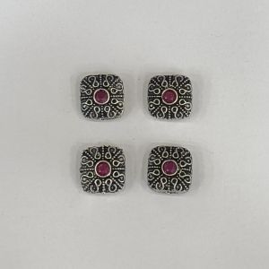 Victorian Connector, green ,Antique silver Finish, 17 X 18 ,Sold By 5 PCS