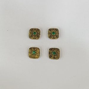 Victorian Connector, green ,Antique gold Finish,17x18 ,Sold By 5 PCS