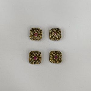Victorian Connector,pink ,Antique gold Finish, 17 X 18 ,Sold By 5 PCS