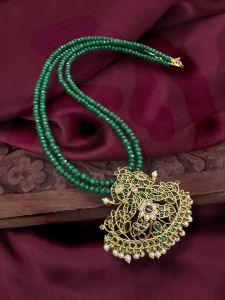 Kemp Removable Pendant With 2 Layer Agate Beads Green 