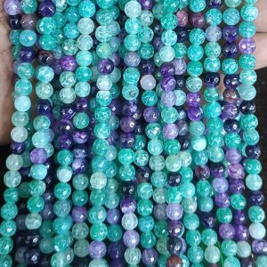 Agate Beads, Round, 6mm,Double Shade, Multi Flouride 