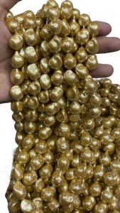 Shell Pearls, Baroque, 12/16mm, Gold Colour