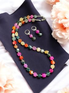 Onyx Plain Necklace Multi colour