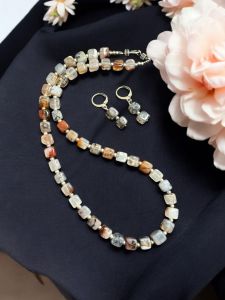 Onyx Plain Necklace White Double Shade