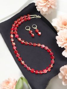 Onyx Plain Necklace Cherry Red  
