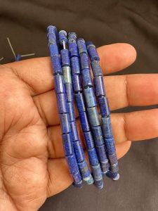 Gemstone Pipe Beads, 4X9MM Lapiz Lazuli 