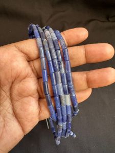 Gemstone Pipe Beads, 4X9mm Blue Aventurine