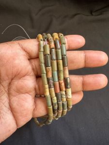 Gemstone Pipe Beads, 4X9mm Picasso Jasper