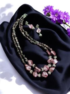 Gemstone Mini Tumbles with Mother of Pearl Necklace