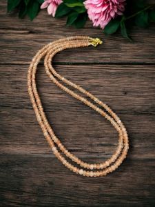 2 Layer Agate Necklace,Gold Finish Orange
