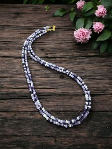 2 Layer Agate Necklace,Gold Finish Purple double shade
