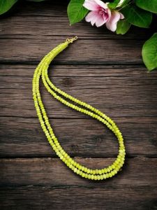 2 Layer Agate Necklace,Gold Finish fluorescent Green 