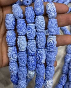 Synthetic Coral Carving Beads, Blue ( 14x20mm)