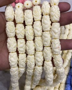 Synthetic Coral Carving Beads, Cream
