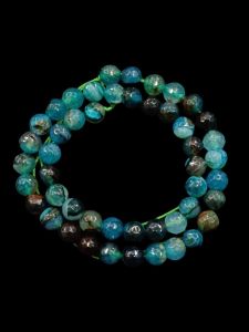 High quality Onyx Beads, 8mm Round, Peacock Blue