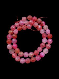 High quality Onyx Beads, 8mm Round, Pink double shade