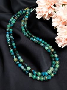 Double Layer Agate Necklace, brown dual shade