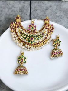 Kemp Pendant with Jhumkas, Multicolour