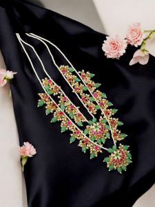 2 Layer Jadau Necklace Pink