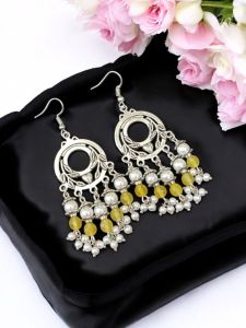 Fashion Agate Pearl Loreals Earrings , Yellow