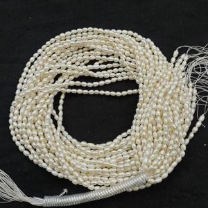 Fresh Water Pearls, Rice, 3*4mm, Cream