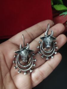 Silver Replica ,Cow design Earrings 