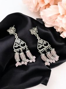 Fashion Agate Quartz Earrings baby pink