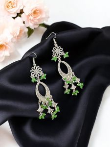 Fashion Crystal Earrings parrot green