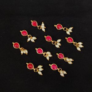 Jadau Charms, loreals, Pink , sold by 1 pc 