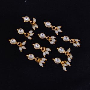 Jadau Charms, loreals, White , sold by 1 pc 